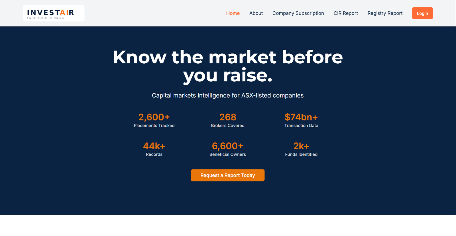 InvestAir capital markets intelligence platform